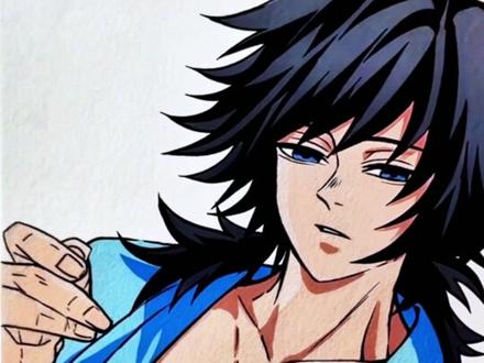 香香软软义勇桑~ 嘿嘿下期宝子们想看画谁呢~#手绘#粉丝投稿 #富冈义勇 #初描丙烯马克笔 #初描