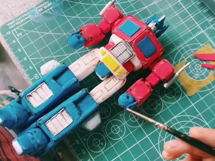 超轻黏土制作变形金刚-擎天柱#儿童玩具 #手工diy #变形金刚