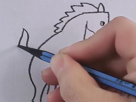 写个马字画个简笔画小马#一学就会的简笔画 #创作者中心 #创作灵感