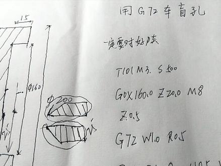 数控车床用G72车盲孔的编程示例,网友提供更好方法,你看行吗?
