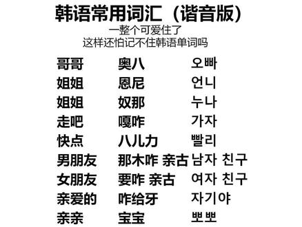 韩语词汇 哥哥#韩语#学韩语#韩国