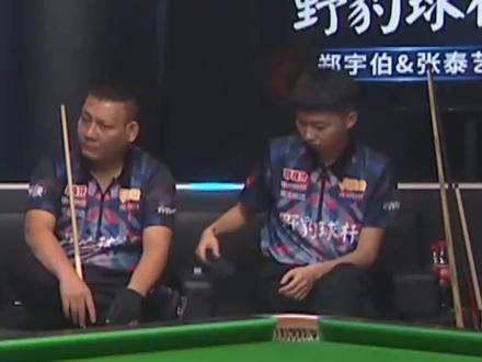 石家班真太硬组合!郑宇伯喊师弟强行走细位,一个字就是“干” #中式九球 #决金第五季 #郑宇伯 #张泰艺