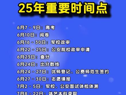 2025高考日程表#志愿填报指南#2025高考#高考