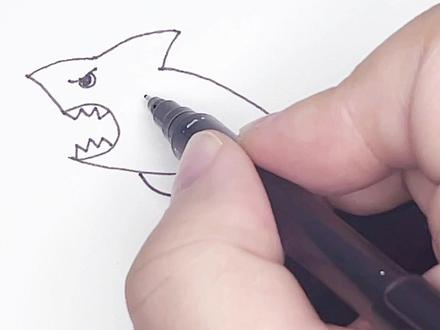 用数字5 可以画出鲨鱼吗?#儿童简笔画 #一起学画画 #简笔画 #一学就会系列 #简笔画教程