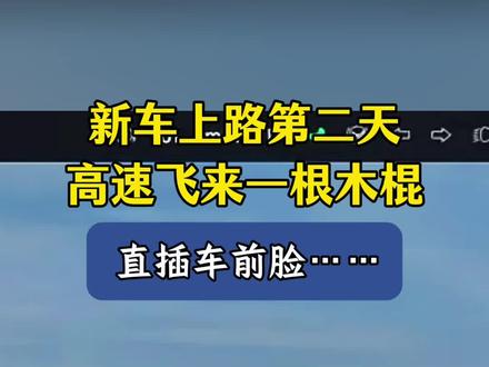 哪来的棍?新车上路第二天,高速飞来一根木棍,直插车前脸……