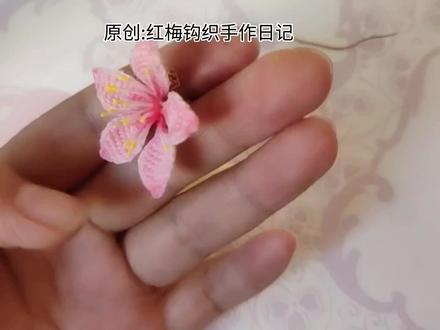 桃花花朵钩织视频教程 #手工diy #手工 #毛线编织 #我的手工作品 #钩针教程 #手工制作 #爱手工爱生活 #教程 #爱生活爱编织 #手作