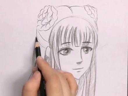 #师姐江厌离 #魔道祖师 #动漫教程 #画画 #古风 女孩四分之三侧脸画法