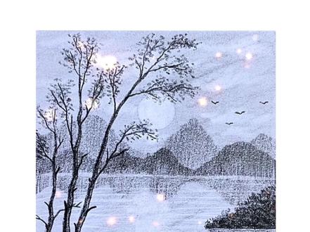 有手就会!一分钟带你画完唯美小风景#零基础学画画 #零基础风景画 #绘画过程分享 #绘画教程 #创作灵感