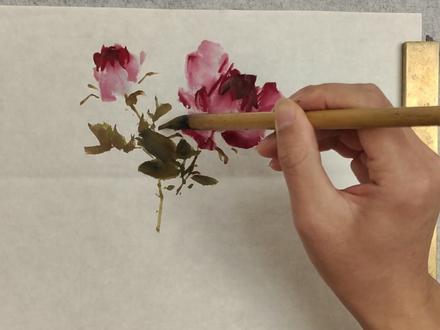 干货!月季花画法示范。#热门#艺术 #国画教程 #写意花鸟#学画画#传统文化#国画 #月季花#网课#王雪涛#想画就画 @抖音文化站 @头条热榜