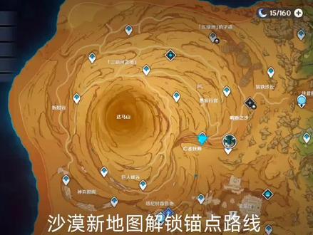 原神:千壑沙地锚点路线和秘境解锁方法 #原神 #我要做爆款 #磐弦奏华夜
