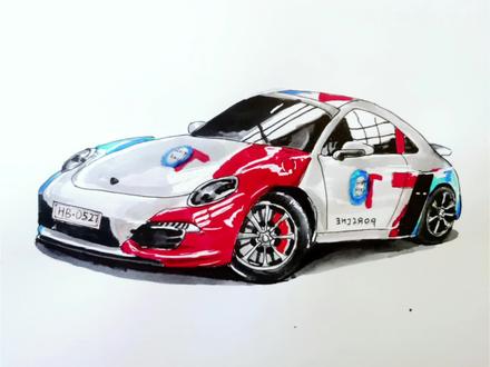 还有几天开学呢?保时捷跑车🚗画好啦!看看我画的怎么样吧! #马克笔手绘 #画跑车 #保时捷 #画保时捷 #画画 #儿童简笔画