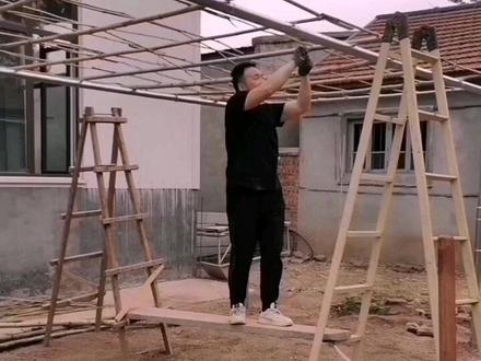 给瓠子撘架子!#我的乡村生活 #农家小院 #记录真实生活