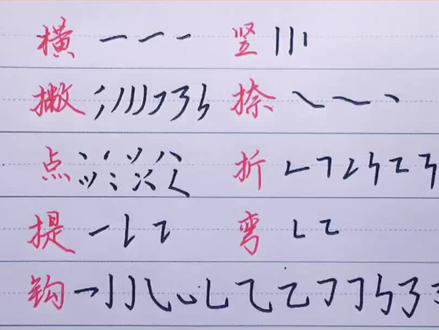 全网最全49个基础笔画,全懂你就是大神啦!#硬笔书法 #基础笔画#小学生练字#学浪计划 @抖音小助手