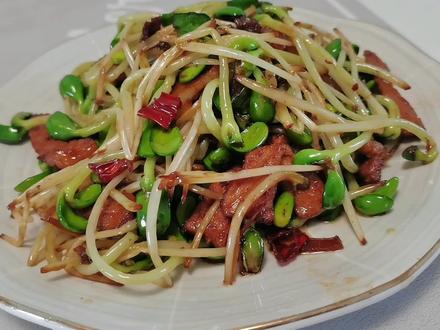 炝炒绿豆苗肉炒豆苗 #家常菜 #简单美食 #家庭小炒 #用心做菜 #豆芽 #一起学做菜