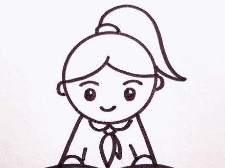 看书学习的小女孩#一学就会系列 #儿童简笔画 #爱画画的小朋友 #一起来画画 #简笔画 @抖音小助手