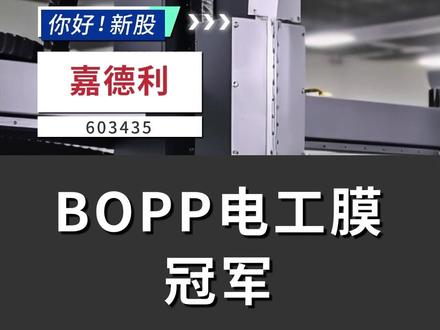 嘉德利:BOPP电工膜冠军