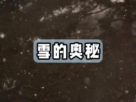 雪的奥秘 雪的奥秘,它来了!#雪 #少儿科普