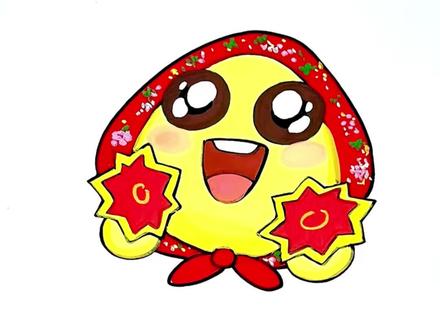 恭喜你学会了画「红头巾」 表情包#画画#简笔画#跟着抖音学画画 #一学就会系列#欢天喜地花棉袄限时表情