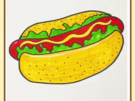 热狗简笔画教程来了,快来画美味的食物简笔画吧#画画 #简笔画 #亲子 #儿童简笔画 #一起学画画