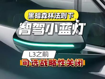 黑暗森林法则下智驾小蓝灯L3之前可选战略性关闭