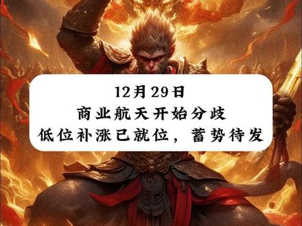 12月29日
商业航天开始分歧
低位补涨已就位,蓄势待发