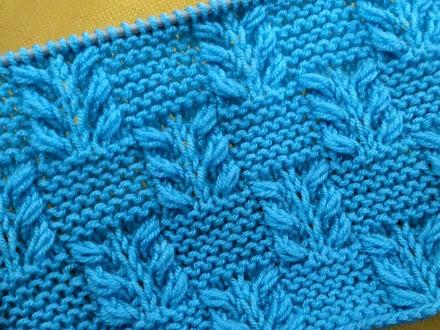 麦穗花十搓板针交错花型,简洁大方,适合不同年龄层次编织衣物等