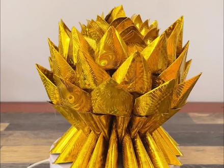 迷你版的莲花灯折法(一),新年折莲花好事莲莲!#手工折纸 #折莲花灯 #手工DIY #传统文化 #折纸