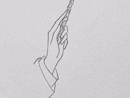 拿着魔法棒的手怎么画#简笔画#绘画小技巧 #画画 #画画教程 #内容启发搜索