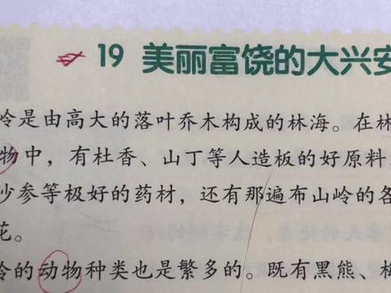 19 美丽富饶的大兴安岭 提高阅读能力,从小训练。 #日常写作业 #学习使我快乐 #语文