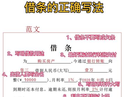 借条怎么写,律师来教您 #法律 #涨知识 #规范借条