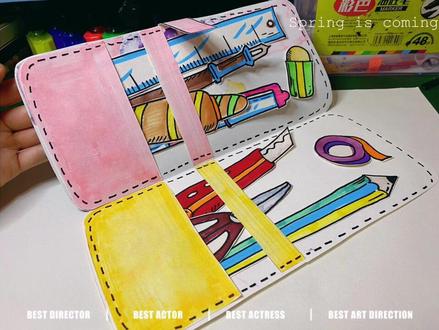 文具盒创意手工画#创意美术 #手工画