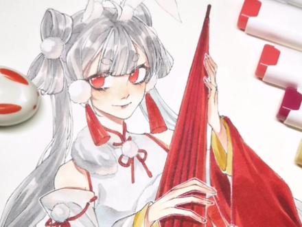 是给亲友画的半身啦#马克笔 #手绘 #日常摸鱼 #画画 #oc #原创 #绘画过程 @DOU+小助手