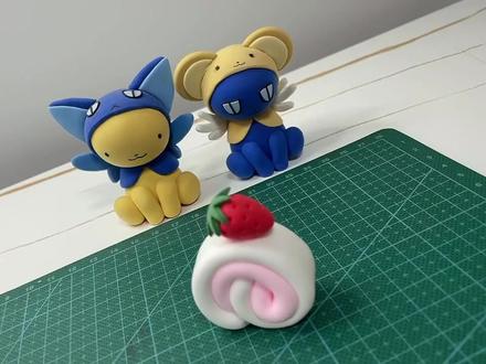 #黏土手工 #粘土教程 #粘土手工 #超轻粘土 #超轻粘土手工 #超轻黏土 做一颗看上去就甜甜软软的草莓🍓棉花糖吧~