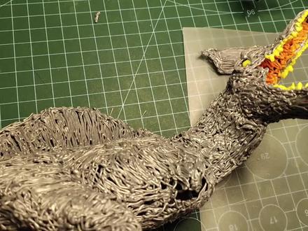 3d打印笔一镜到底手工制作棘背龙 #diy创意手工 #diy动手操作 #手工diy创作 #手工模型 #制作龙偶