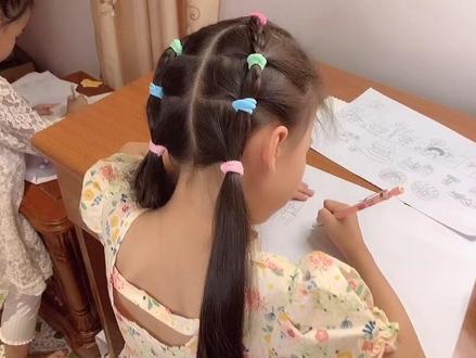 儿童长发扎法,手残党必备 #编发 #上学发型 #编发教程