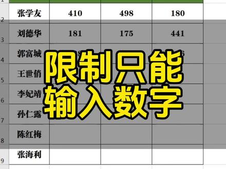 限制只能输入数字#0基础学电脑 #excel技巧 #文员零基础入门教程 #office办公技巧