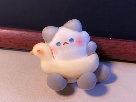带游泳圈的暹罗猫~ #lulu噜撸土 #手工 #暹罗猫 #表情包 #超轻粘土