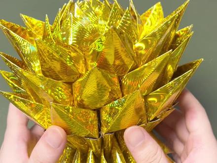 莲花灯慢教程#烫金纸 #折纸教程 #叠元宝 #金元宝 #祈福