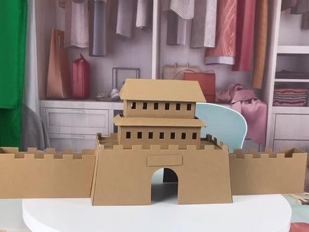 宝达飞建筑模型手工纸板纸质古代城楼城门废物利用学校作业房屋房子#宝达飞 #手工 #建筑模型