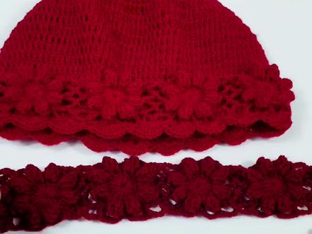 #手工针织 豆豆花帽子教程三