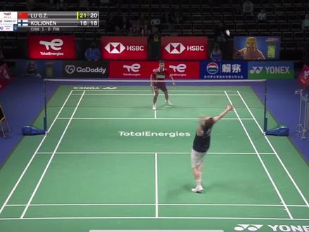 这球打着打着就突然停电了,小陆只有一分就赢了……这场比赛中国队3-0击败芬兰队#羽毛球 #羽球锋人院