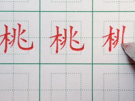 16.二年级下册生字:桃的写法 #硬笔楷书 #硬笔书法 #规范字书写 #练字技巧 #书法 #练字 #硬笔#写字
