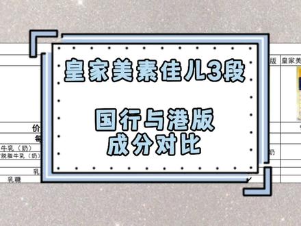 #皇家美素佳儿 三段奶粉国行和港版对比来了,一定要看到最后哦,肯定有收获#宝宝奶粉 #三段奶粉 #奶粉