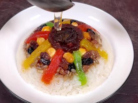 陕西厨师制作的乡村年味美食八宝甜饭,软糯香甜,寓意甜蜜团圆 #跟着抖音学做菜 #好羡慕家乡的年味 #八宝甜饭 #美食教程