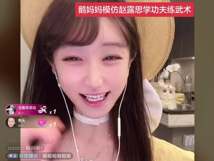 鹅妈妈模仿赵露思学功夫练武术#鹅妈妈 #赵露思 #撸撸