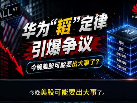 韬还是套?华为新定律,美股今夜见分晓 #华为 #韬定律 #先进封装
股市有风险,投资需谨慎