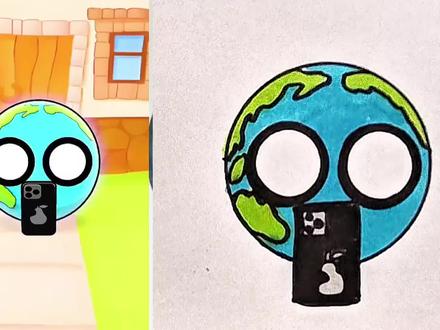 地球和月球#简笔画 @抖音创作者中心 @抖音小助手 @抖音青少年