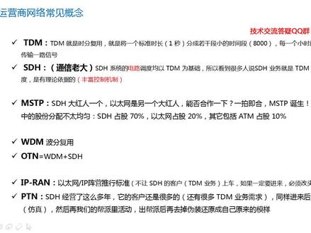 05 运营商网络常见概念(SDH/MSTP/波分/OTN/IP-RAN/PTN)