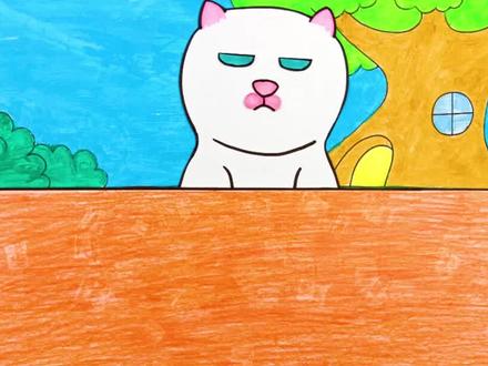 手绘定格动画:今天来吃烤面筋!是薇薇猫最喜欢的路边摊小吃哦!