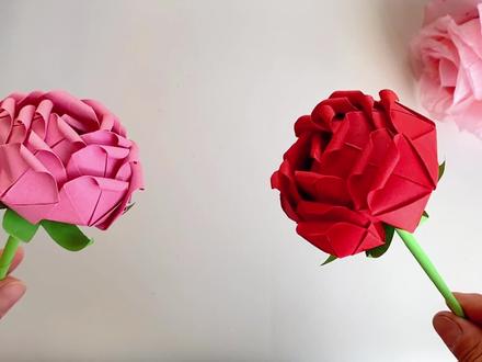 学会了这个玫瑰花折纸,520总能派上用场!#520礼物 #折纸 #折纸教程 #玫瑰花